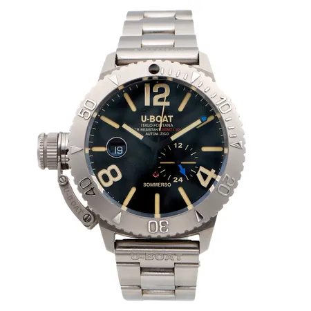 Teräsrannekello, U-Boat Sommerso, automaatti, rungon Ø 46mm, rannekkeen pituus 210mm, ref. 900/A, laatikko
