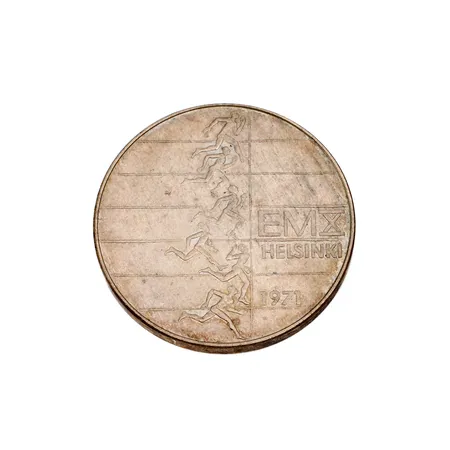Juhlaraha, Suomi 1971 EMX Helsinki, nimellisarvo 10mk, 500,  Paino: 24,3 g