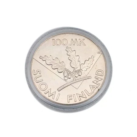 Juhlaraha, YK 50 vuotta, 1945-1995, nimellisarvo 100mk, 925, Paino: 24 g