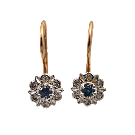 Diana-kivikorvakorut timanteilla 12xn.0.01ct, korkeus 16mm, 585br,  Paino: 1,7 g