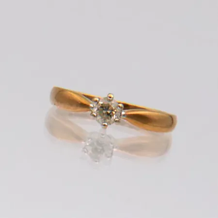 Timanttisormus 1xn.0.30ct, koko 17, 750,  Paino: 3,3 g
