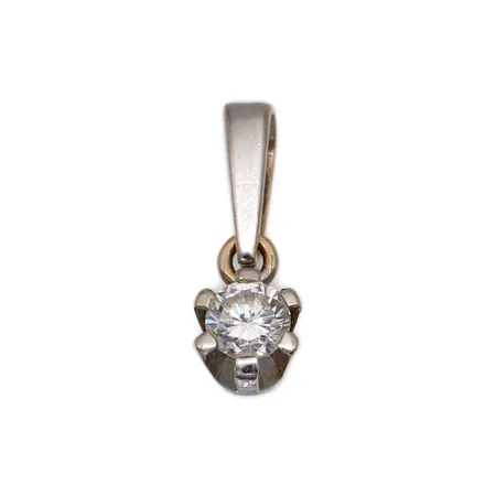 Timanttiriipus 1xn.0.10ct, nimileima AT, korkeus 11mm, 750 valkokulta,  Paino: 0,4 g