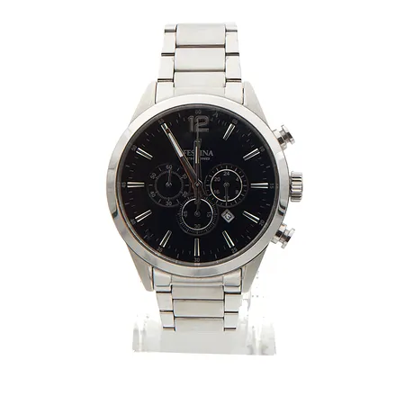 Teräsrannekello, Festina, Chronograph, quartz, model F20343, rungon Ø 43mm, käytön jälkiä, rannekkeen pituus 195mm