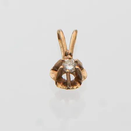 Timanttiriipus 1xn.0.03ct, korkeus 9mm, 585br,  Paino: 0,3 g