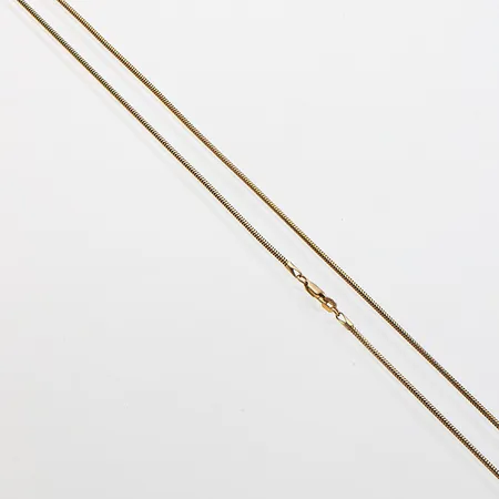 Viallinen käärme-kaulaketju, yksi lenkki puuttuu, pituus 51,5cm, leveys 1mm, 585, Paino: 6,2 g