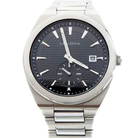 Teräsrannekello Leijona 5ATM,  quartz, taulun Ø 41mm, ref. 5012-2511, rannekkeen pituus 200mm, 3 jatkopalaa, takuu todistus, kuitti, ostettu 7.9.2024 ja rasia