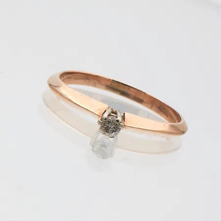Timanttisormus 1xn.0.09ct, koko 17, 585br, Paino: 2 g