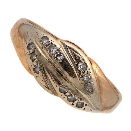 Timanttisormus, 12xn.0.005ct, koko 15, 585br,  Paino: 2 g