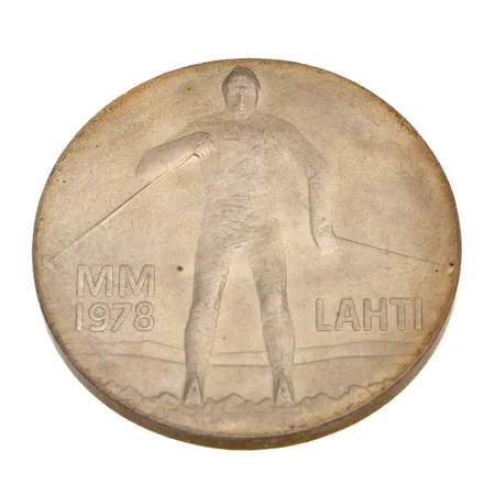Juhlaraha, Lahti MM 1978, nimellisarvo 25mk, 500,  Paino: 26,3 g