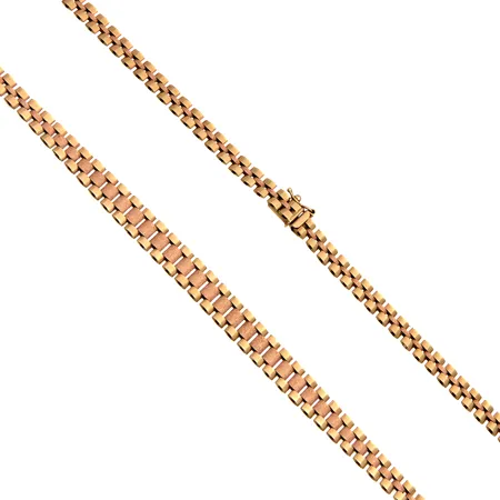 Kaulakoru, pituus 47cm, leveys 6mm-9mm, 585,  Paino: 23 g
