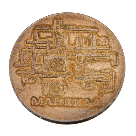 Juhlaraha, 10 markkaa, Itsenäinen Suomi 50 vuotta 1917 -1967, Suomi, 900,  Paino: 23,9 g