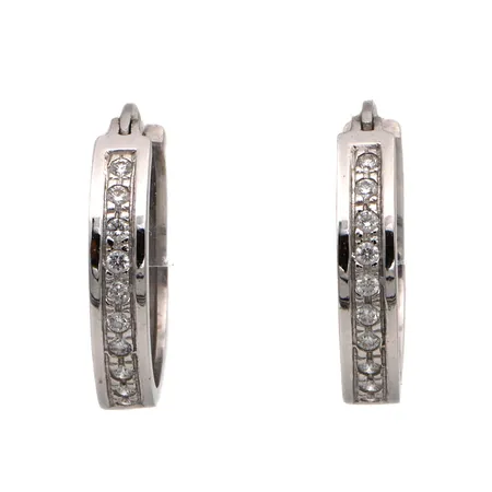 Timanttikorvakorut, 20xn.0.01ct, Ø 14mm, 585br valkokulta,  Paino: 3,1 g