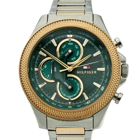 Teräsrannekello, Tommy Hilfiger, quartz, TH.348.1.20.3554, taulun Ø 45mm, rannekkeen pituus 200mm, lasissa pieniä naarmuja