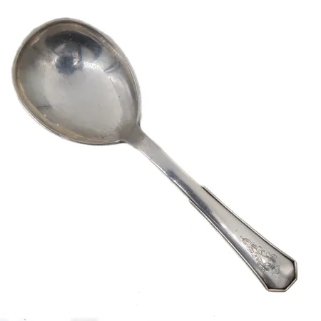 Perunalusikka, pituus 180mm, Hans Hansen (Tanska), käytön jälkiä, 925, Paino: 49 g