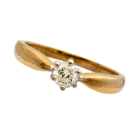 Timanttisormus 1xn.0.30ct, koko 17, 750,  Paino: 3,3 g