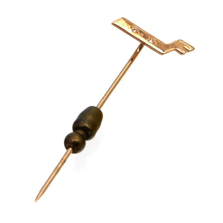 Rintaneula timanteilla 2xn.0.01ct, Finnair, korkeus 42mm, 585,  Paino: 1,3 g