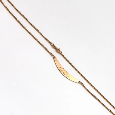 Kaulakoru, kaiverrettu, pituus 39.5cm, 585,  Paino: 4,4 g