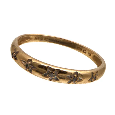 Timanttisormus 5xn.0.005ct, koko 17, 585,  Paino: 1,3 g