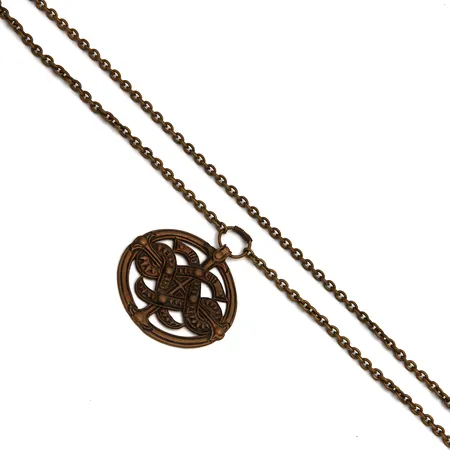 Kaulakoru, Kalevala koru, riipuksen korkeus 75mm, pituus 68cm, pronssia, 