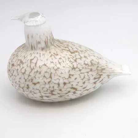 Lasilintu, Riekko, Iittala, korkeus 120mm, pituus 150mm, signeeraus O. Toikka Nuutajärvi.