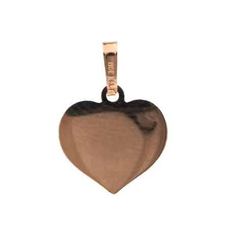 Sydän-riipus, kaiverrettu, korkeus 16mm, 585, Paino: 0,5 g