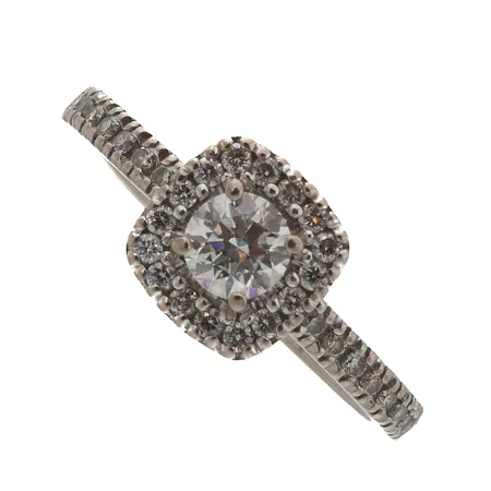 Timanttisormus 1xn.0.33ct 30xn.0.01ct, koko 17½, 750 valkokulta,  Paino: 3,6 g