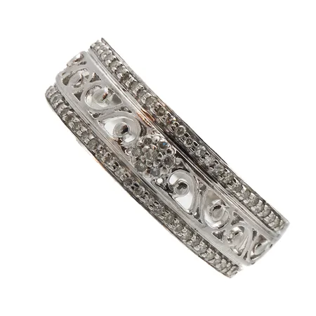 Timanttisormus 61xn.0.005ct, koko 18, 585 valkokulta,  Paino: 3,9 g