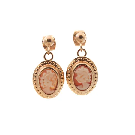 Camee-korvakorut, korkeus 17mm, 585br,  Paino: 1,4 g