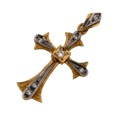 Ristiriipus kivillä, korkeus 33mm, käytön jälkiä, 585br, Paino: 2,5 g