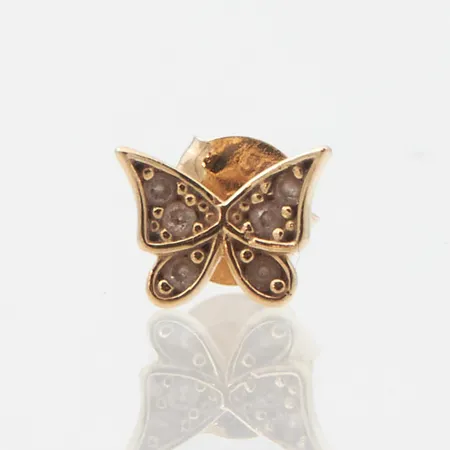 Pariton kivikorvakoru, mitat 6,2x4,5mm, 585br, Paino: 0,2 g