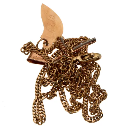 Viallinen kaulaketju ja riipus, 585, Paino: 8 g