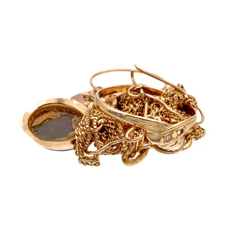 Kultakoru, osa viallisia, 585br, Paino: 6,3 g