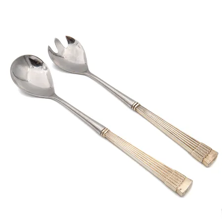 Salaattiottimet, Tähkä, pituus 250mm, Kultateollisuus Oy, käytön jälkiä, 830br, Paino: 149,1 g