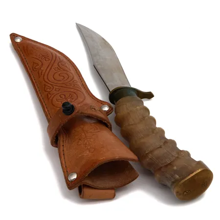 Puukko, HEPX, S:N 00052, terän pituus 113mm, nahkatuppi, 