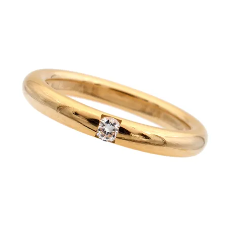 Timanttisormus 1xn.0.07ct, koko 17¼, tekijänleima AT (Tillander Oy), 750,  Paino: 5,5 g