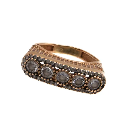 Viallinen kivisormus, kiviä puuttuu, koko 16½, 585br, Paino: 4,9 g