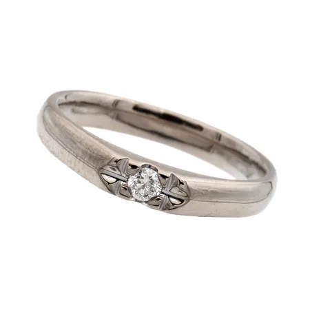 Timanttisormus 1xn.0.07ct, koko 16¾, 750 valkokulta,  Paino: 3,7 g