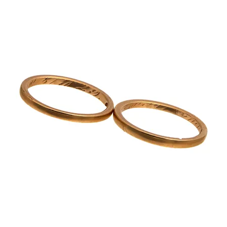 2 sormusta, kaiverrettu, koko 16¾, 750, Paino: 3,9 g