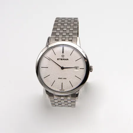 Teräsrannekello Eterna Eternity,  ref.2710.41.10.1736, rungon Ø 40mm, rannekkeen pituus 185mm, quartz, laatikko