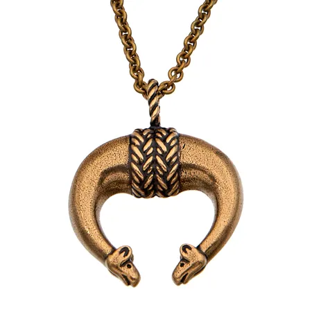 Kaulakoru Kalevala, Hirvenpää, ketjun pituus 62,5cm, riipuksen korkeus 35mm, pronssia.