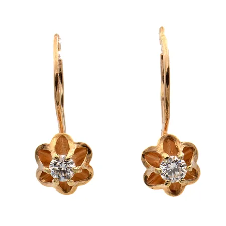 Timanttikorvakorut 2xn.0.12ct, korkeus 20mm, leveys 7mm, 585,  Paino: 2,5 g