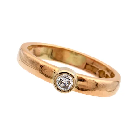 Timanttisormus 1xn.0.11ct, koko 17¾, leveys 3mm, 750,  Paino: 5 g