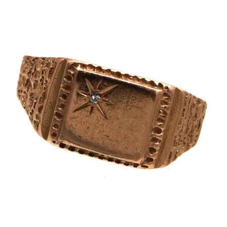 Kantasormus timantilla 1xn.0.005ct, runko hieman vääntynyt, koko 20½, 585,  Paino: 7,5 g