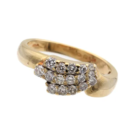 Timanttisormus 16xn.0.02-0.04ct, koko 17¾, 585,  Paino: 3,4 g
