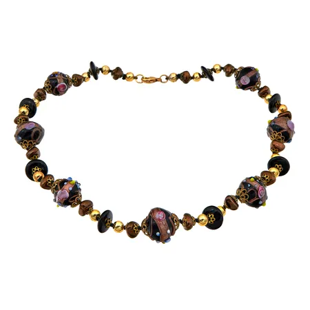 Keraaminenkaulakoru emalilla, pituus 46cm, lukko 585, Paino: 53 g