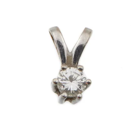 Timanttiriipus 1xn.0.14ct, korkeus 8mm, valkokulta, 585, Paino: 0,4 g