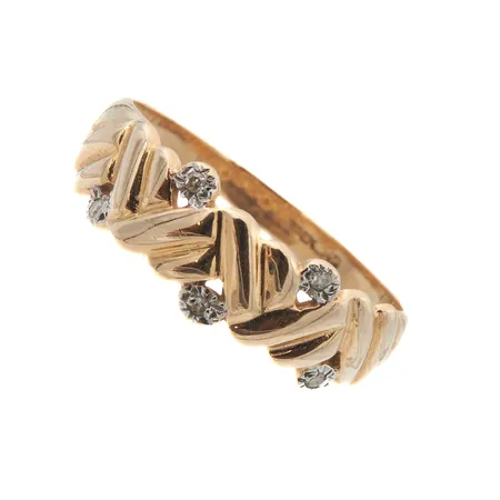 Timanttisormus 5xn.0.005ct, koko 18, 585br,  Paino: 2,5 g