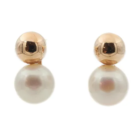 Helmikorvakorut, korkeus 14mm, ei taustoja, 585br, Paino: 1,6 g