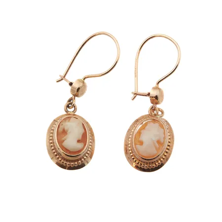 Camee-korvakorut, korkeus 28mm, 585br, Paino: 1,1 g