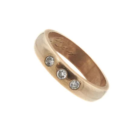 Timanttisormus 3xn.0.05ct, kaiverrettu, koko 16¼, 585, Paino: 3,8 g